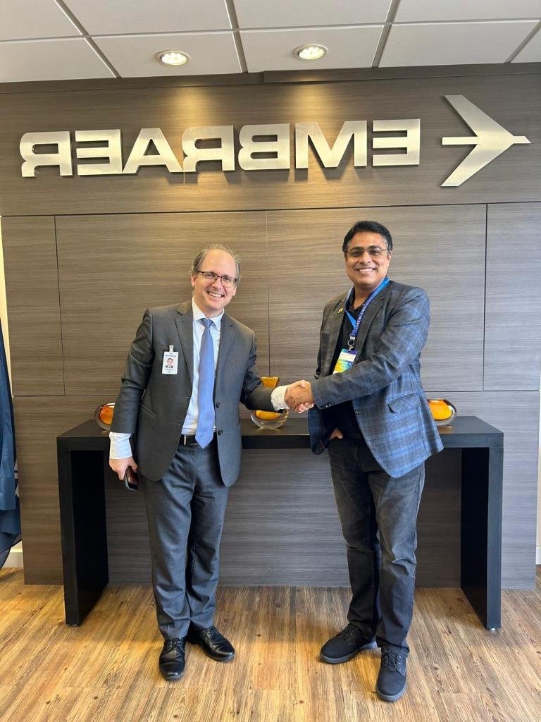 Air Kalinga Representative Handshake at Embraer Headquarters